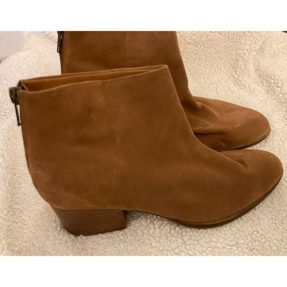 Seychelles Floodplain Suede Chunky Heel Back Zip Ankle Boots Sz 10M Cognac NWT - Picture 3 of 7
